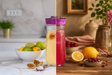 Tarro de kéfir de agua en fermentación con fruta seca y gránulos de kéfir