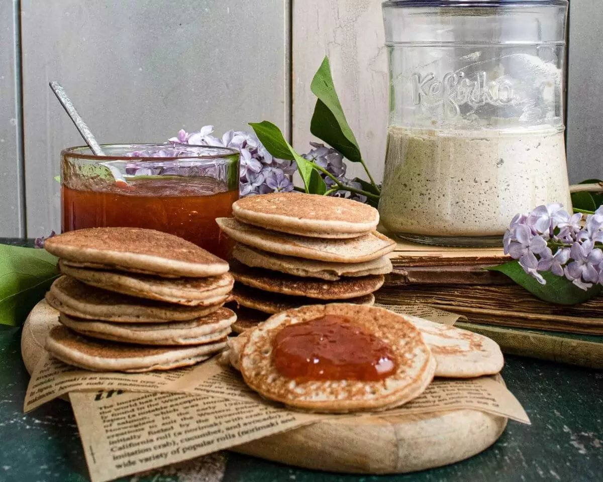 tortitas sin gluten con marmelada hechas con fermento masa madre en kefirko