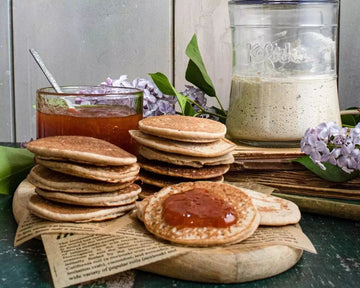 tortitas sin gluten con marmelada hechas con fermento masa madre en kefirko