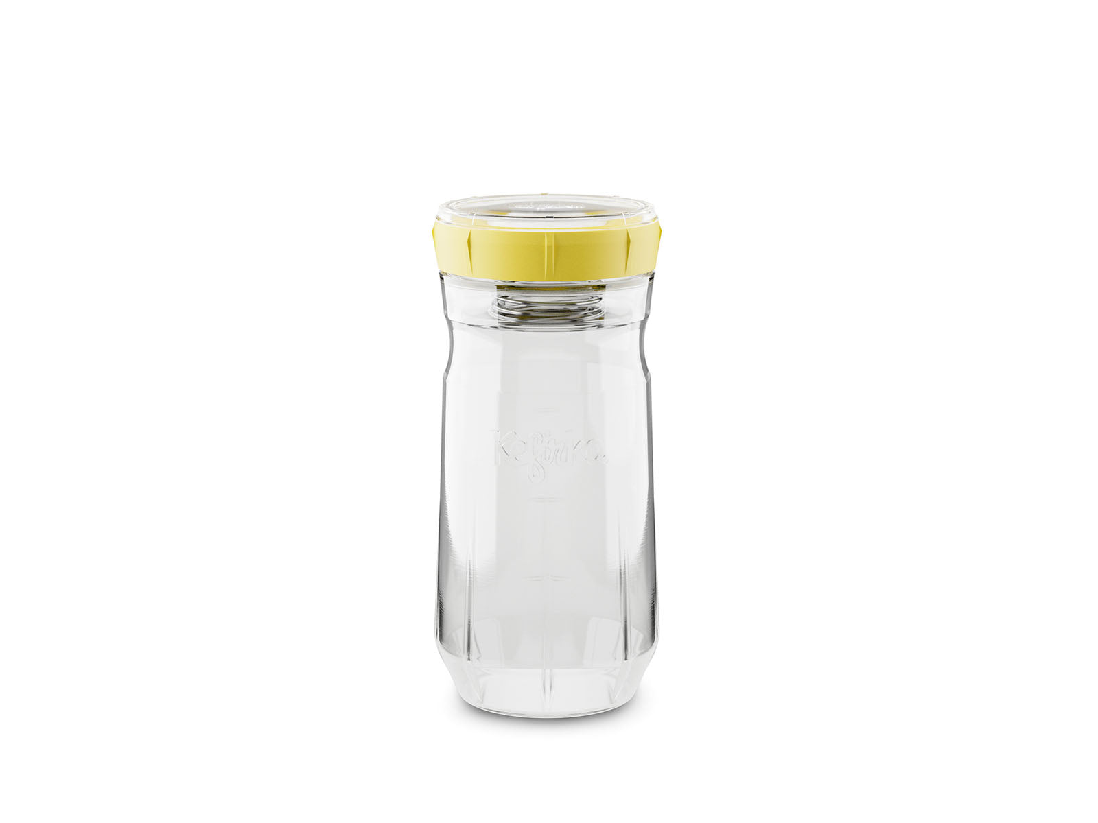 Tarro de vidrio para fermentación de frutas y verduras Kefirko de 1400ml con tapa que amarilla y bomba de vacío.