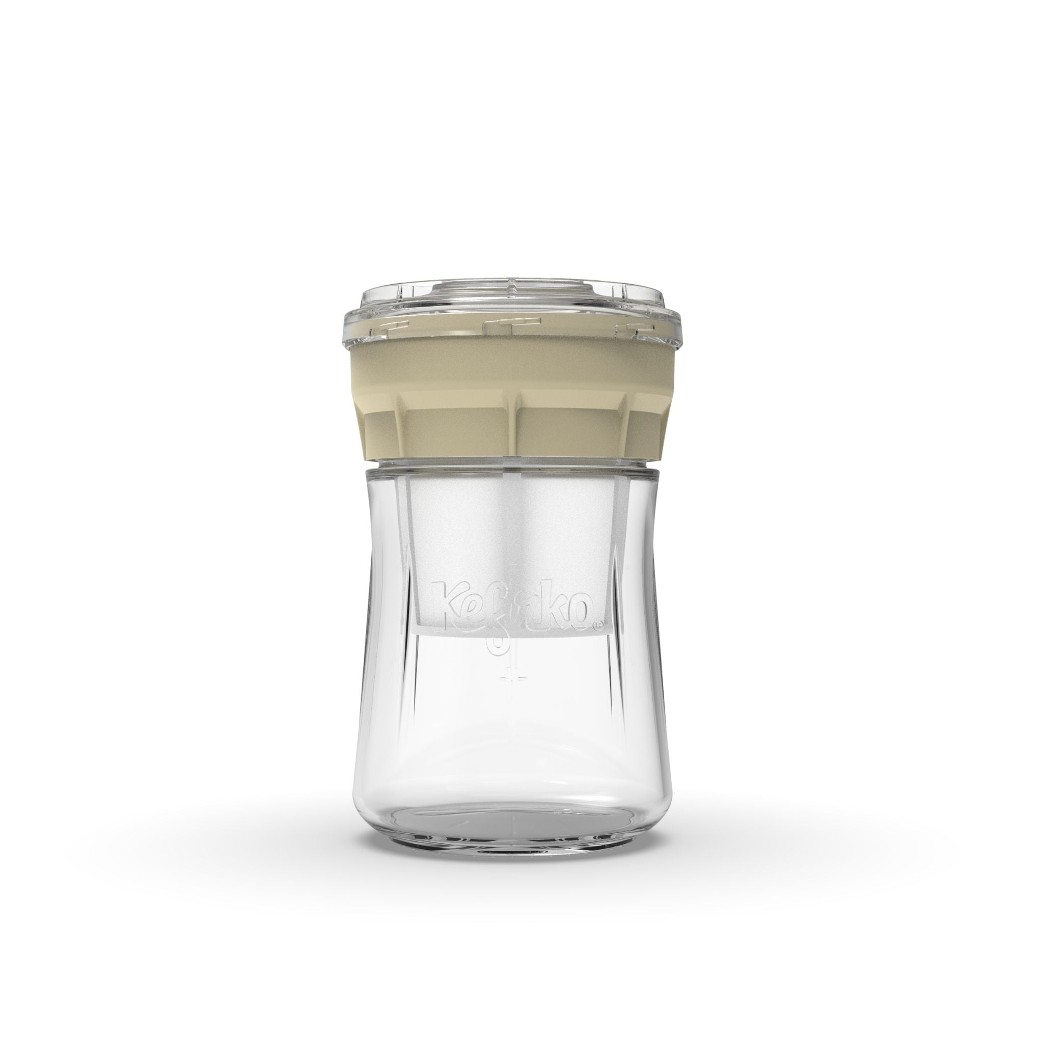 Kit para hacer queso casero Kefirko, con tarro de vidrio 900ml y sistema de prensado en color beige