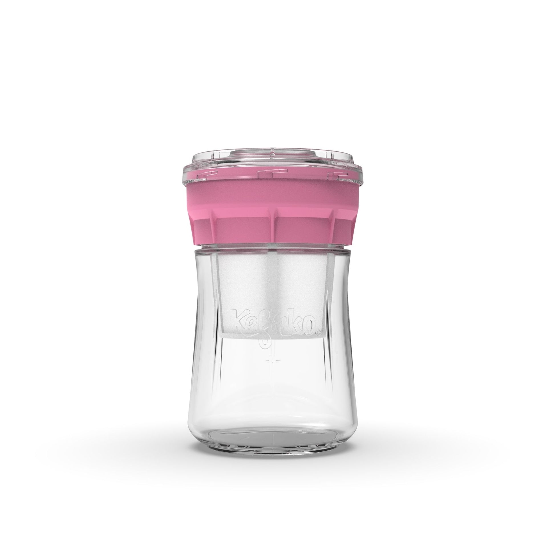 Kit para hacer queso casero Kefirko, con tarro de vidrio 900ml y sistema de prensado en color rosa