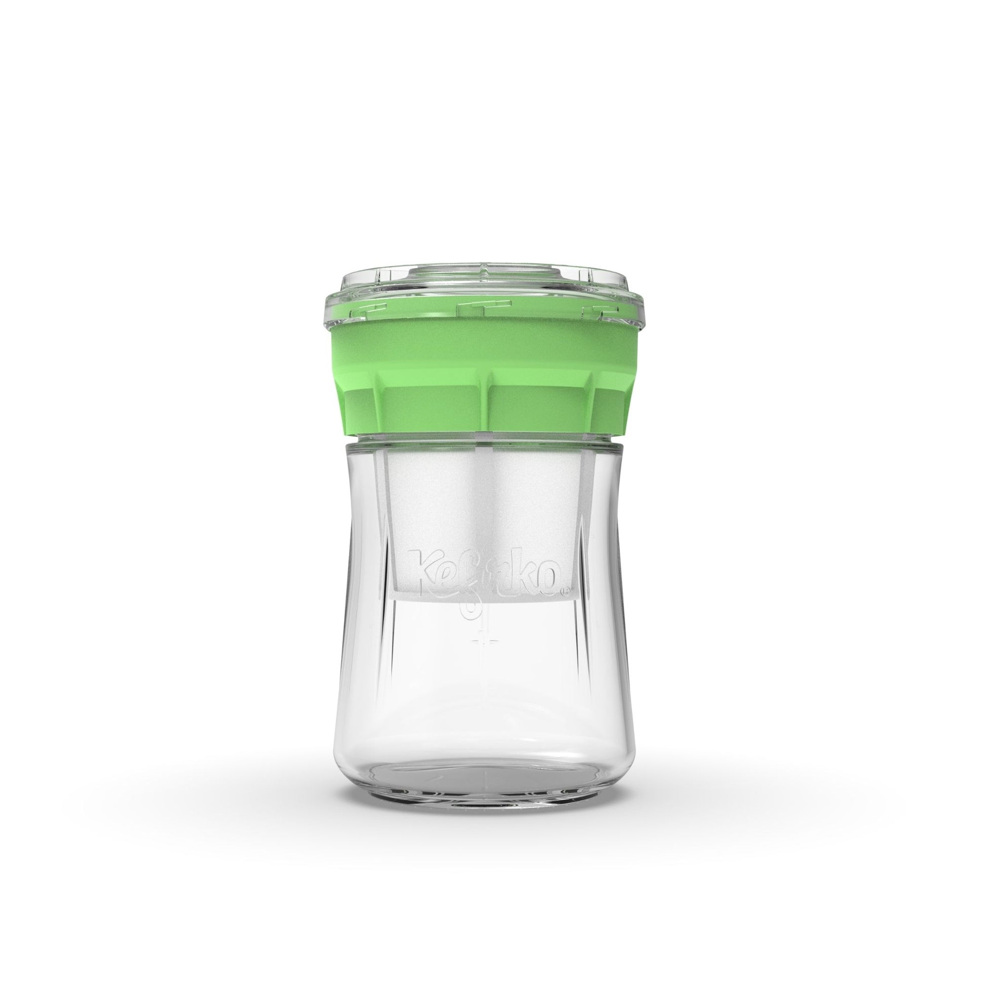 Kit para hacer queso casero Kefirko, con tarro de vidrio 900ml y sistema de prensado en color verde