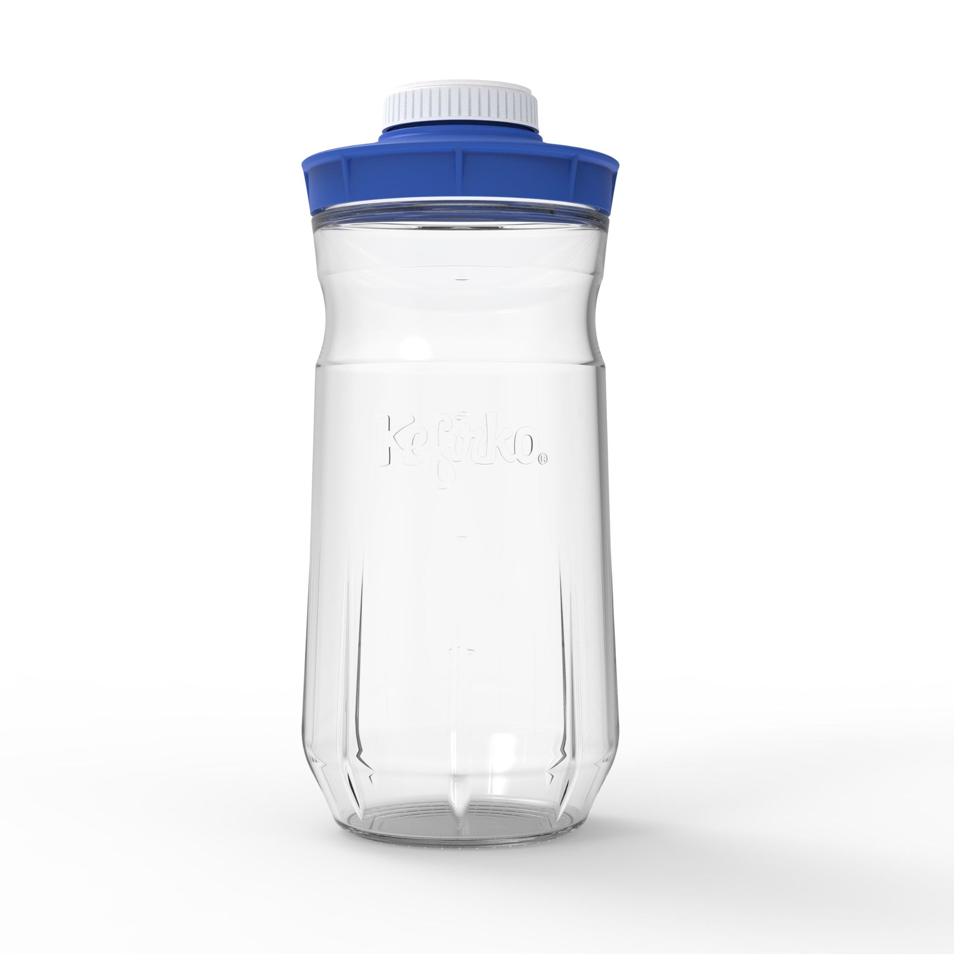 tarro de cristal con tapa hermética azul para segunda fermentacion kefirko de 1400ml