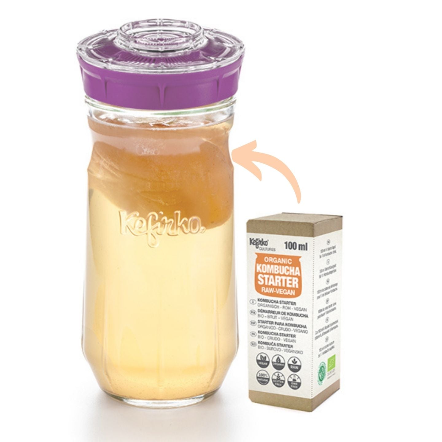 tarro de cristal de 1.4l con scooby y kombucha